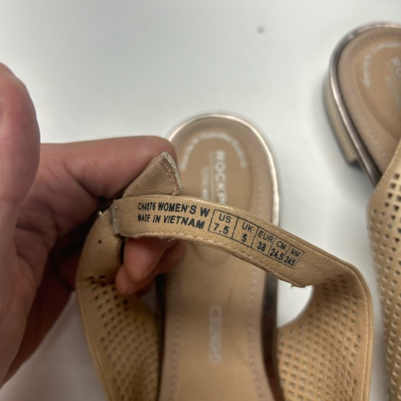 Rockport Beige Perforated Slingback Flats Size 7.5 - Picture 4 of 6